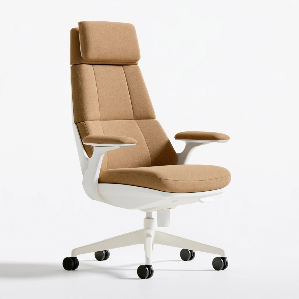 Poltrona ergonomica da ufficio dalle linee essenziali, colore grigio