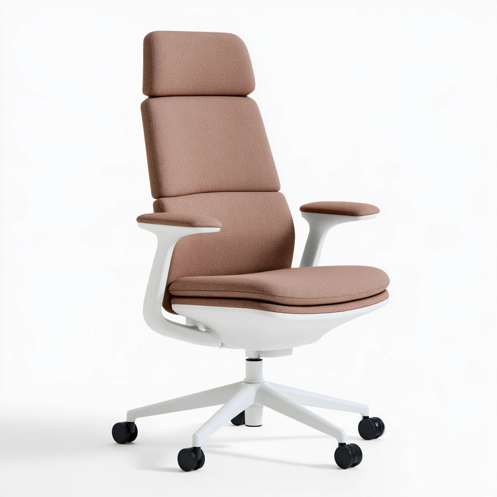 Poltrona ergonomica da ufficio dalle linee essenziali, colore grigio