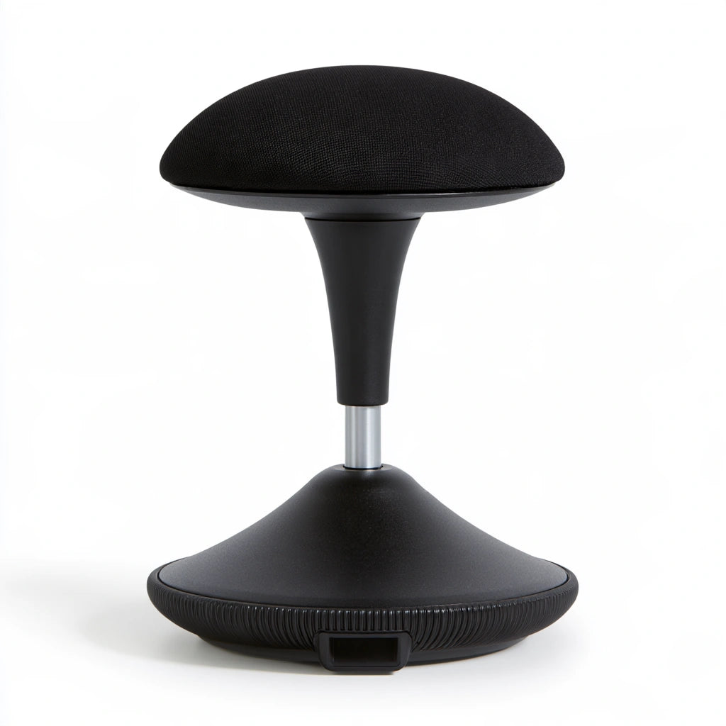 Sgabello ergonomico basculante dalle linee essenziali, colore grigio
