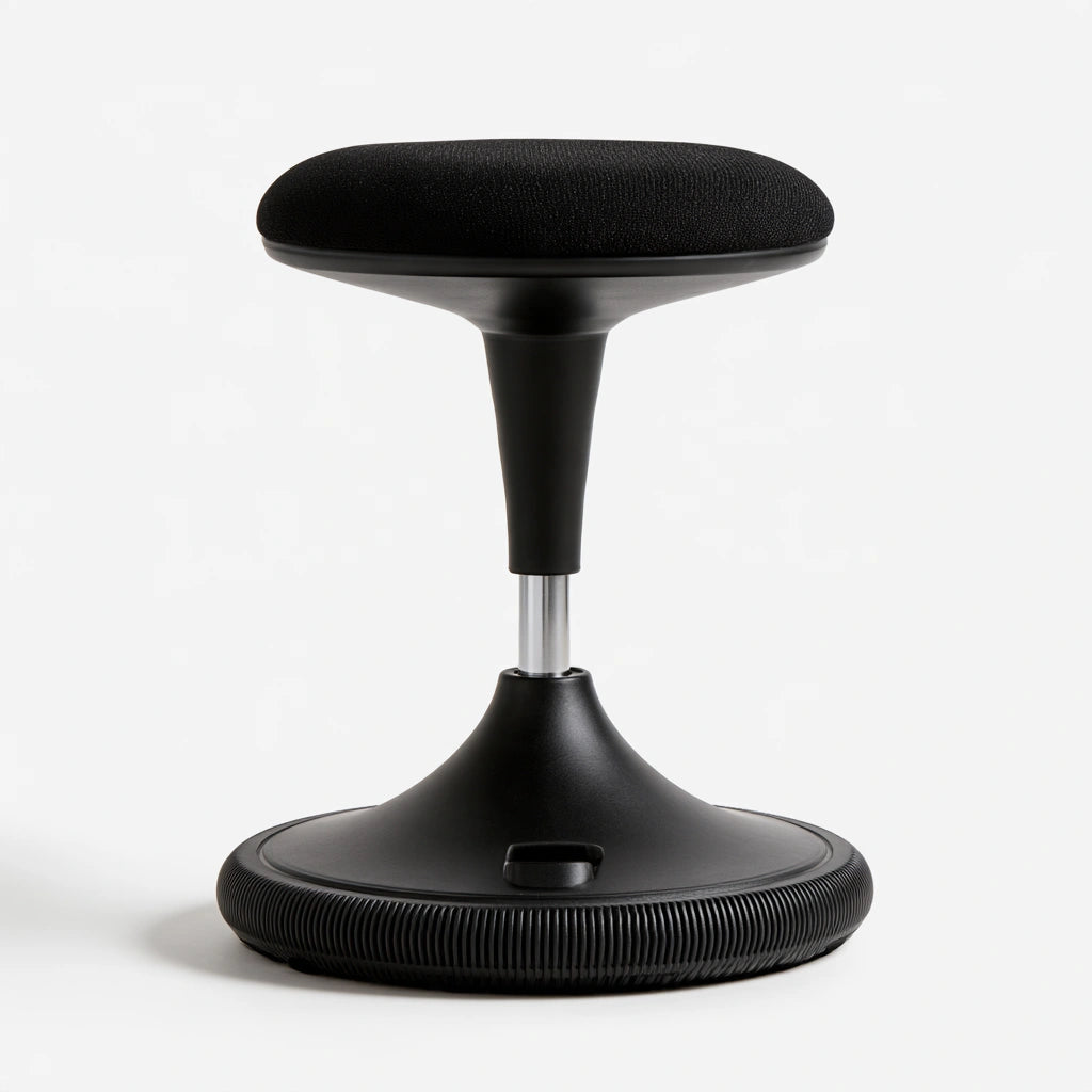 Sgabello ergonomico basculante dalle linee essenziali, colore grigio