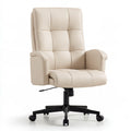 Poltrona direzionale da ufficio dalle linee essenziali, colore crema e beige chiaro