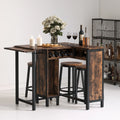 Set tavolo e sgabelli da bar in legno, colore marrone