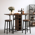 Set tavolo e sgabelli da bar in legno, colore marrone